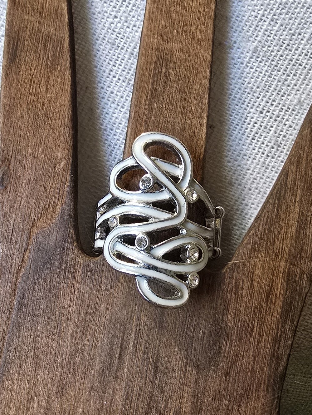 Elegant Silver Swirl Statement Ring - Women Jewelry